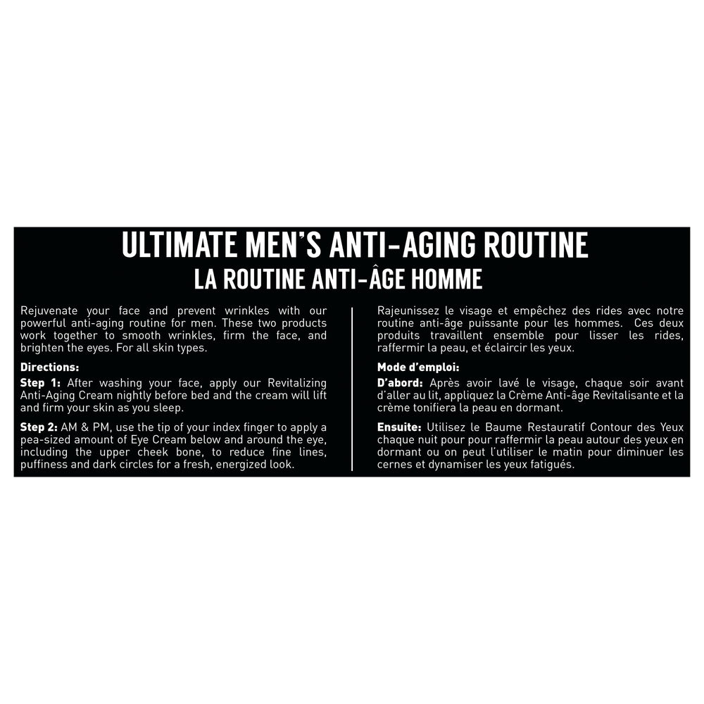 Eco-friendly, premium packaging for Brickell Men's Ultimate Anti-Aging routine.