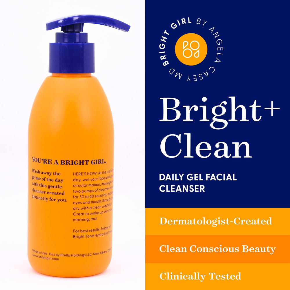 Bright Girl gel cleanser foam close-up showing light, refreshing lather.
