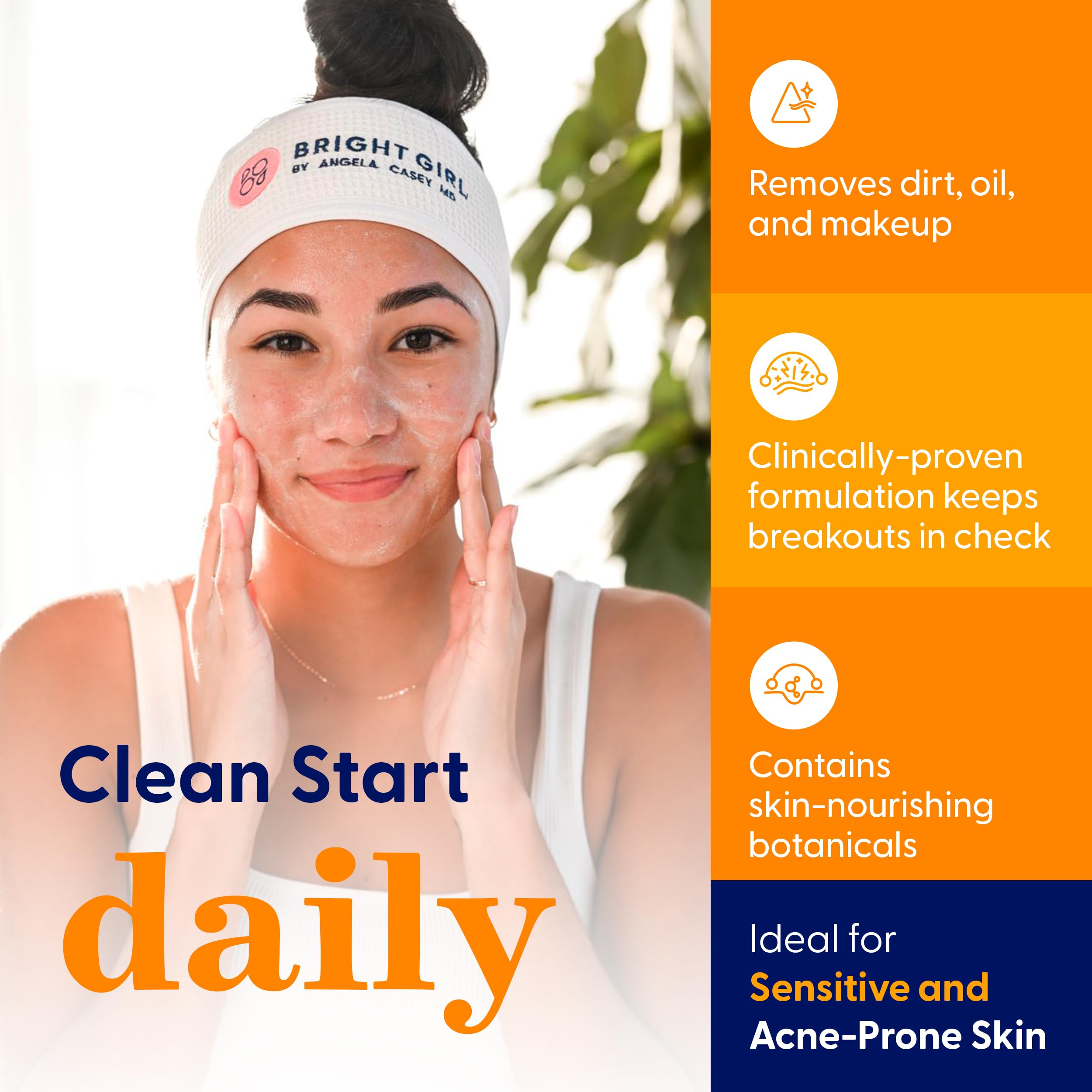 Bright Girl soothing shea butter aloe chamomile formula on skin.
