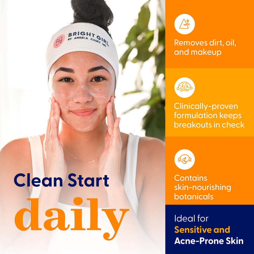 Bright Girl soothing shea butter aloe chamomile formula on skin.