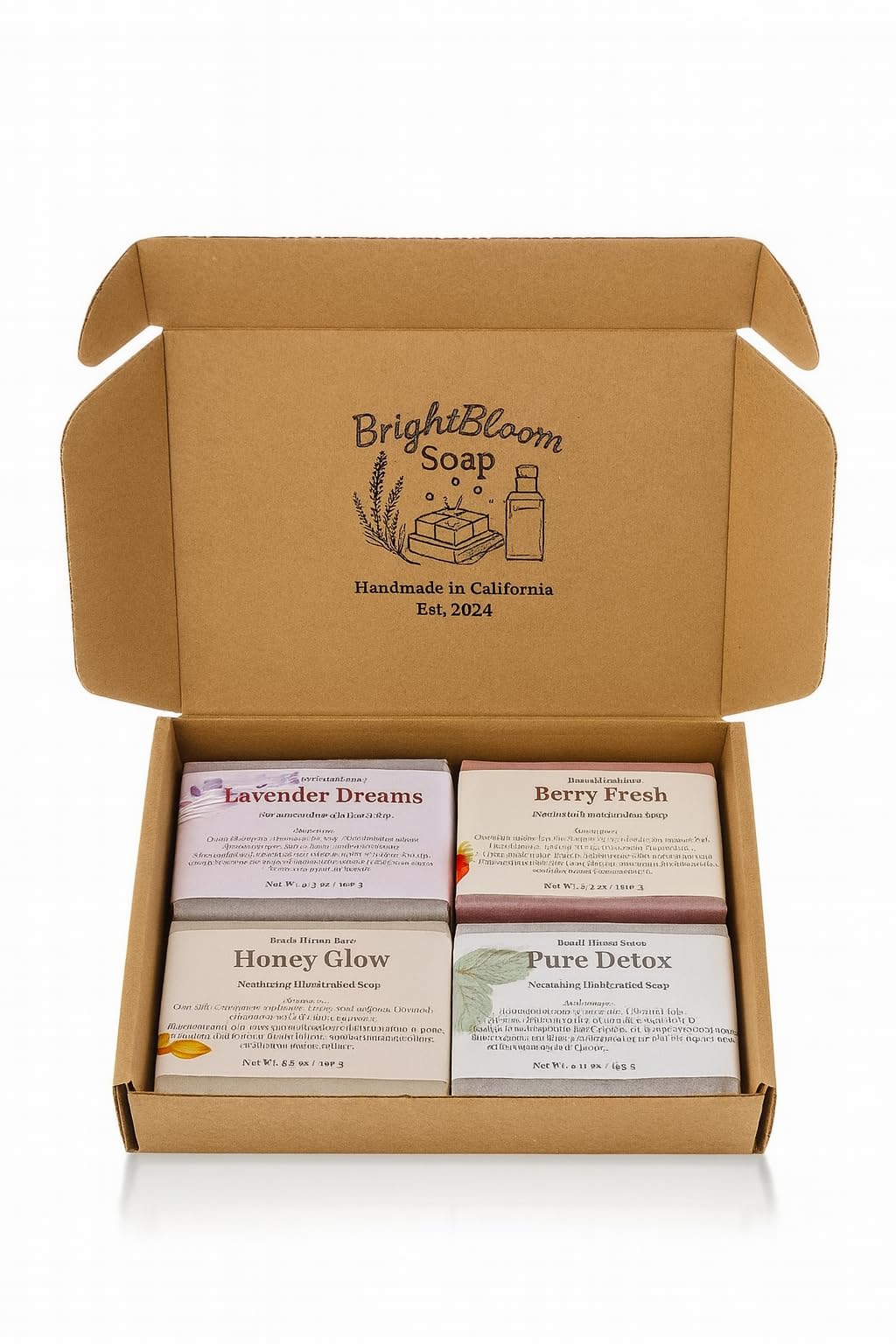 BrightBloom Four bars collection neatly arranged for gifting