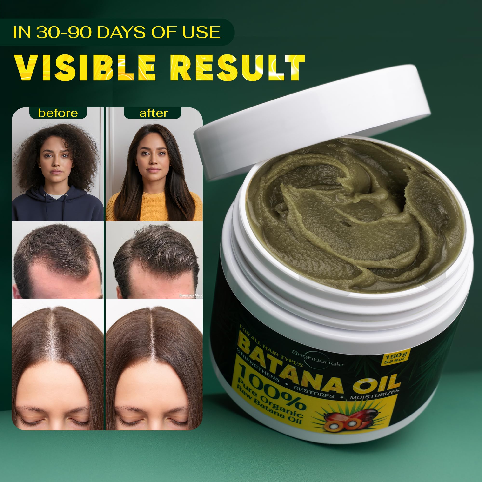 BRIGHTJUNGLE Batana Oil jar ready for simple application