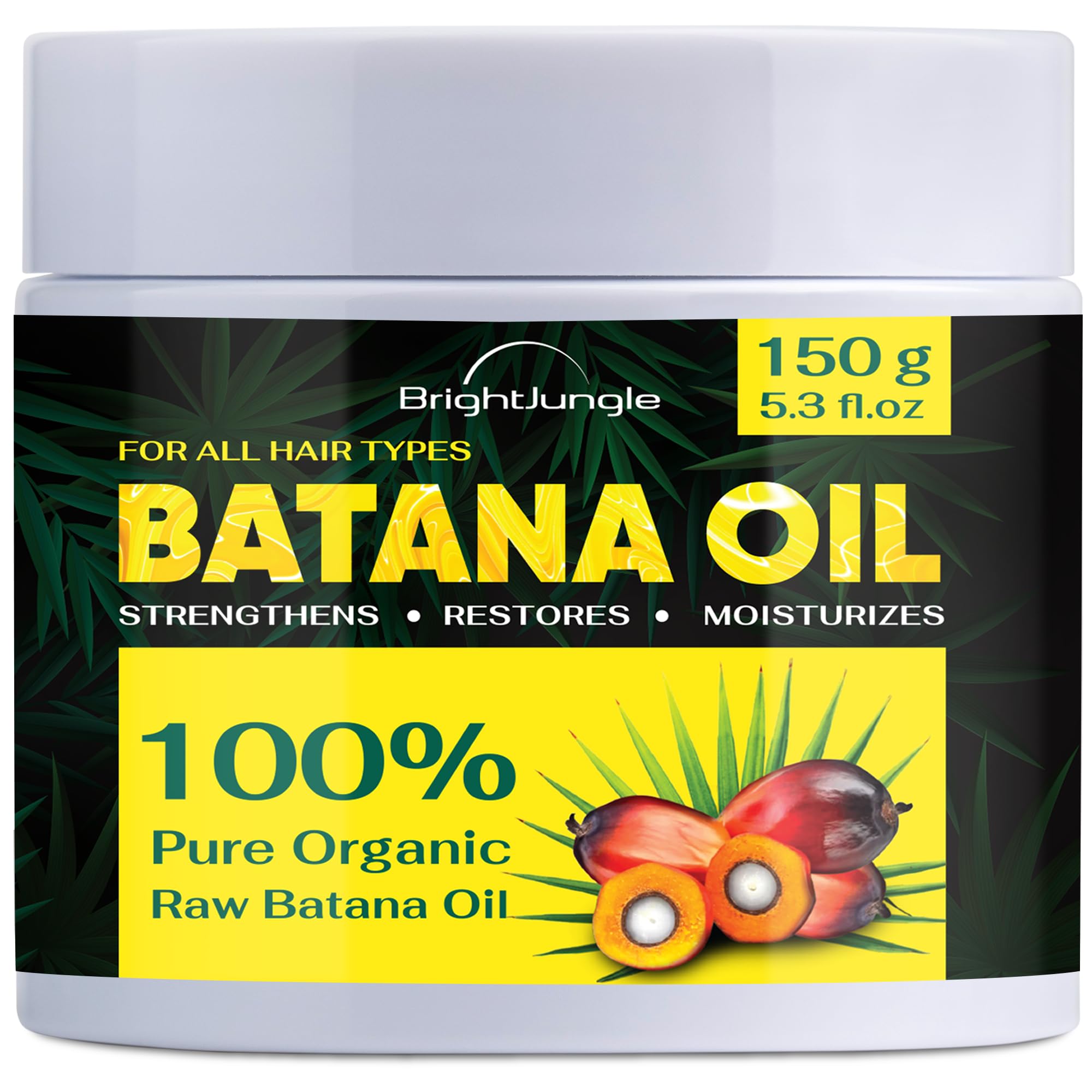 BRIGHTJUNGLE Batana Oil organic-label packaging highlights purity