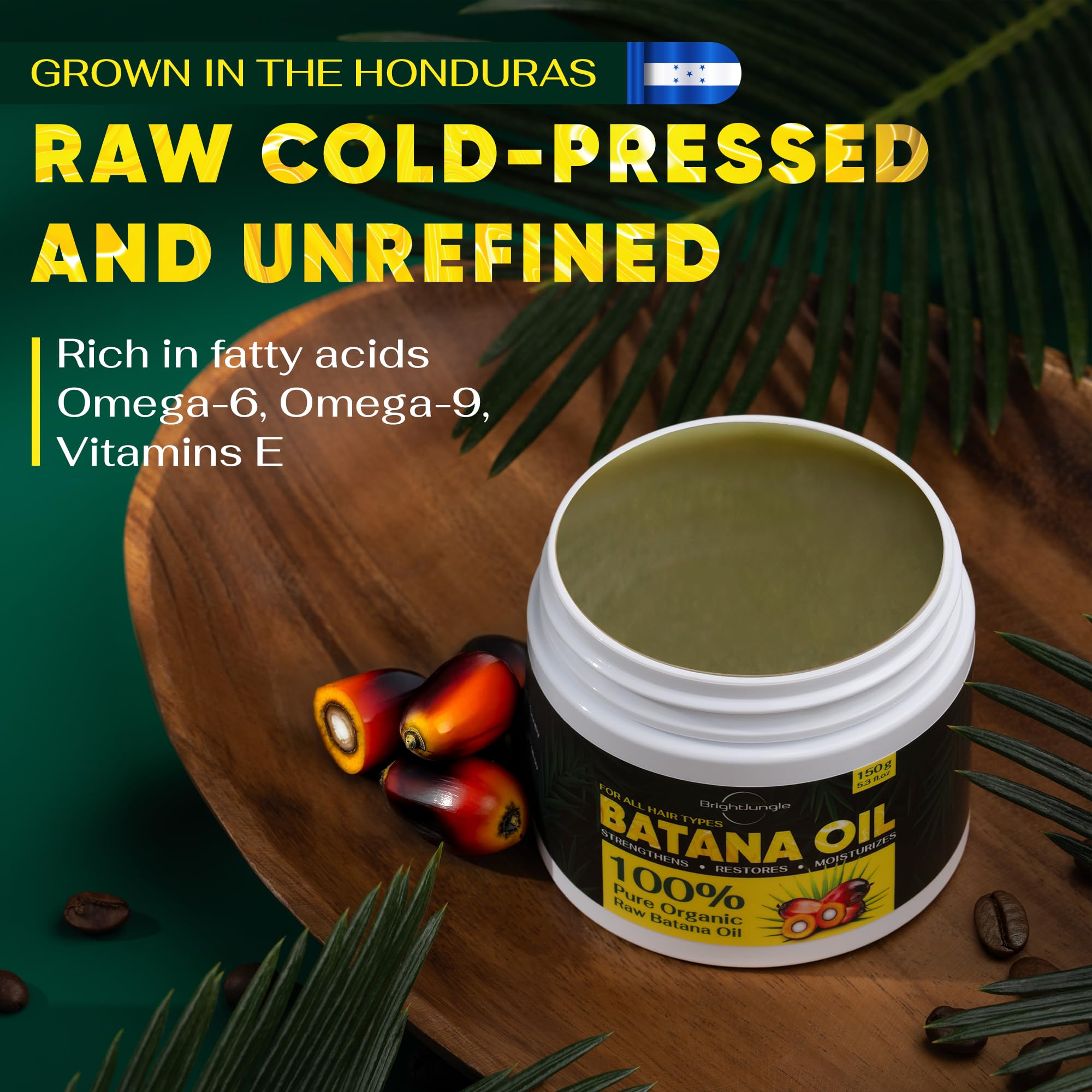 BRIGHTJUNGLE Batana Oil solid form melts easily for targeted treatments