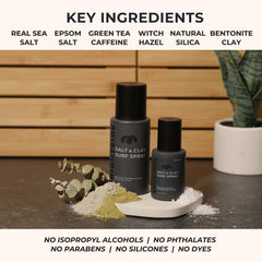 BRIGHTSIDE Salt and Clay Surf Spray hydrates while adding subtle texture to hair.