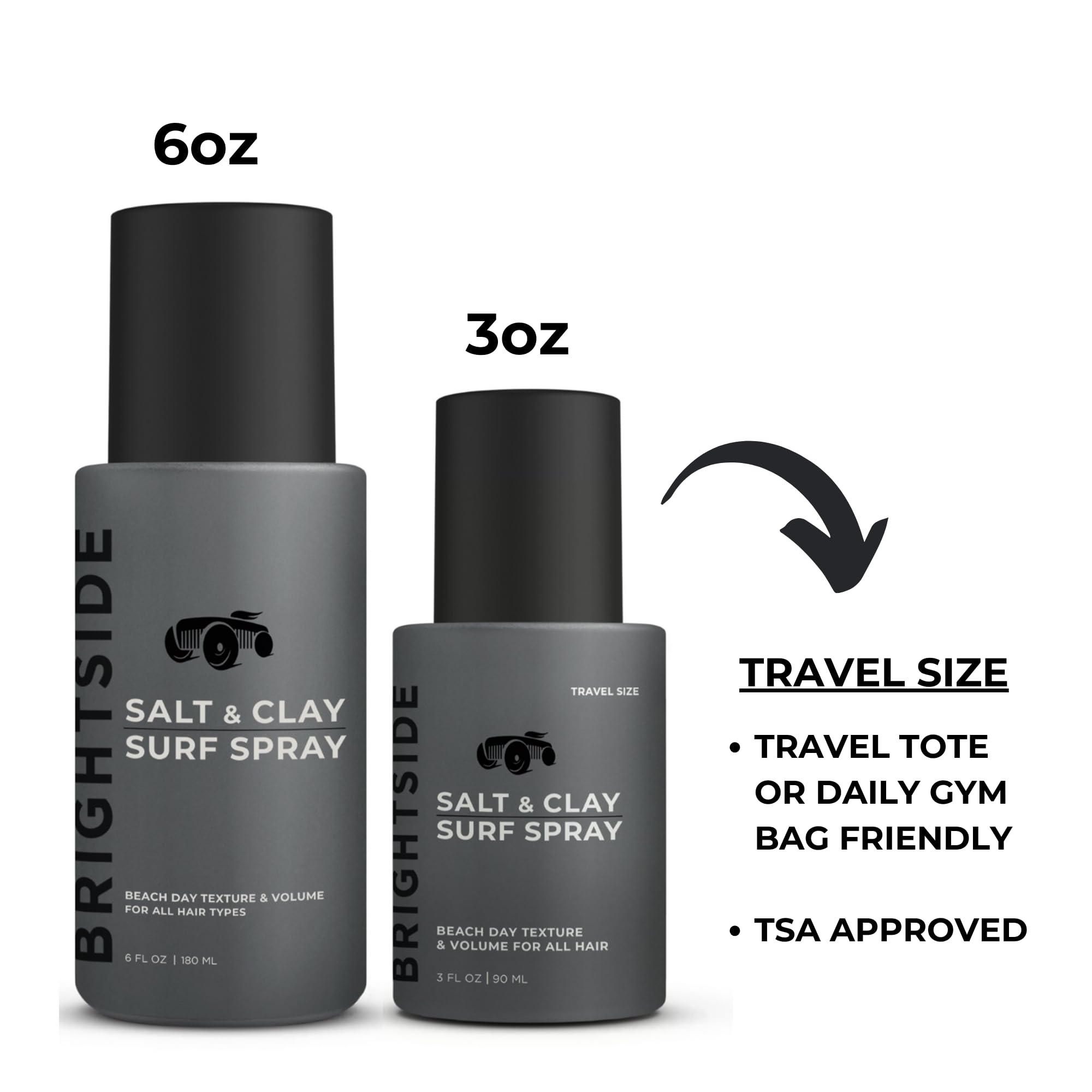 BRIGHTSIDE Salt and Clay Surf Spray in hand demonstrates effortless daily styling.