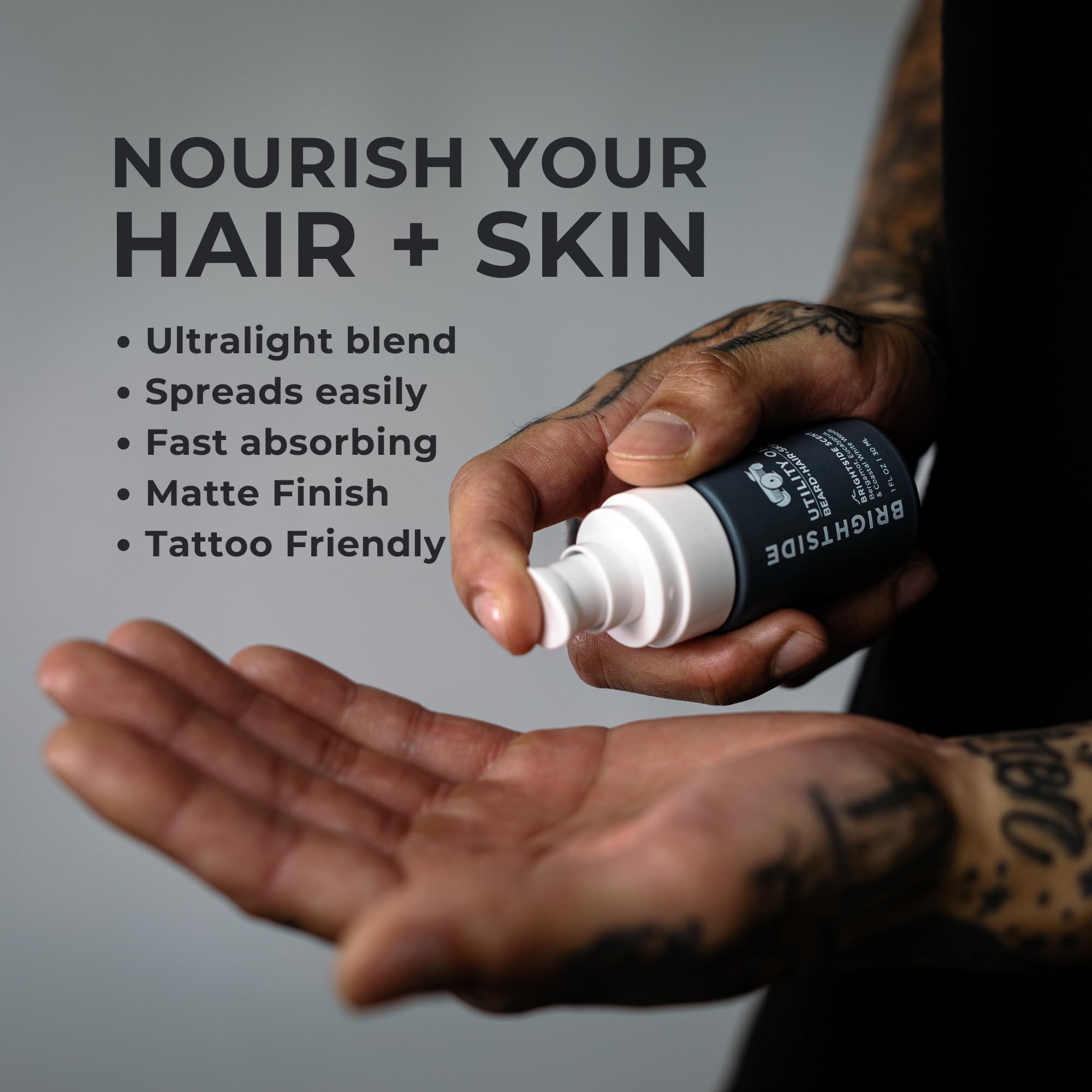 BRIGHTSIDE Utility Oil provides lightweight conditioning for hair