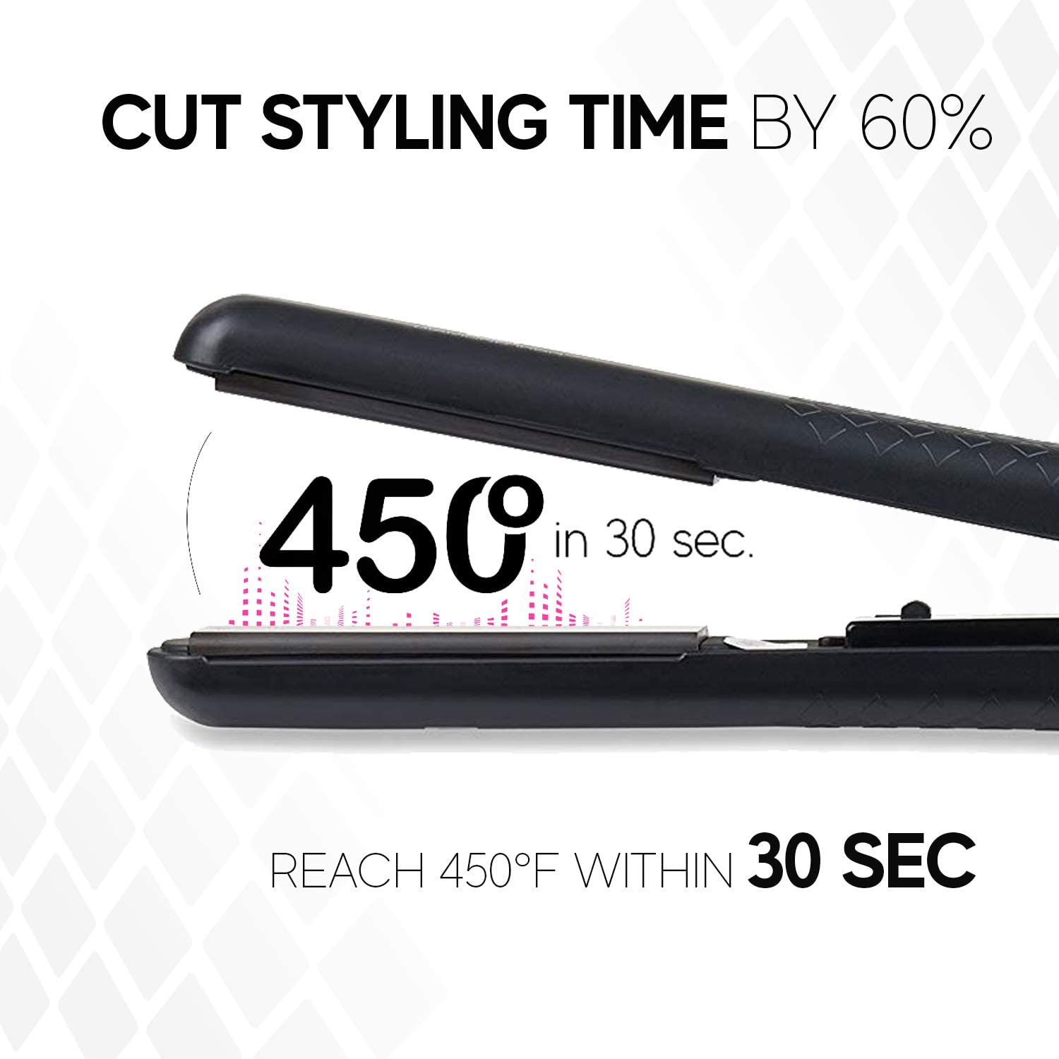 Brilliance New York flat iron with anti-static ionic plates reduces flyaways.