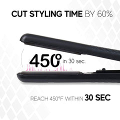 Brilliance New York flat iron with anti-static ionic plates reduces flyaways.