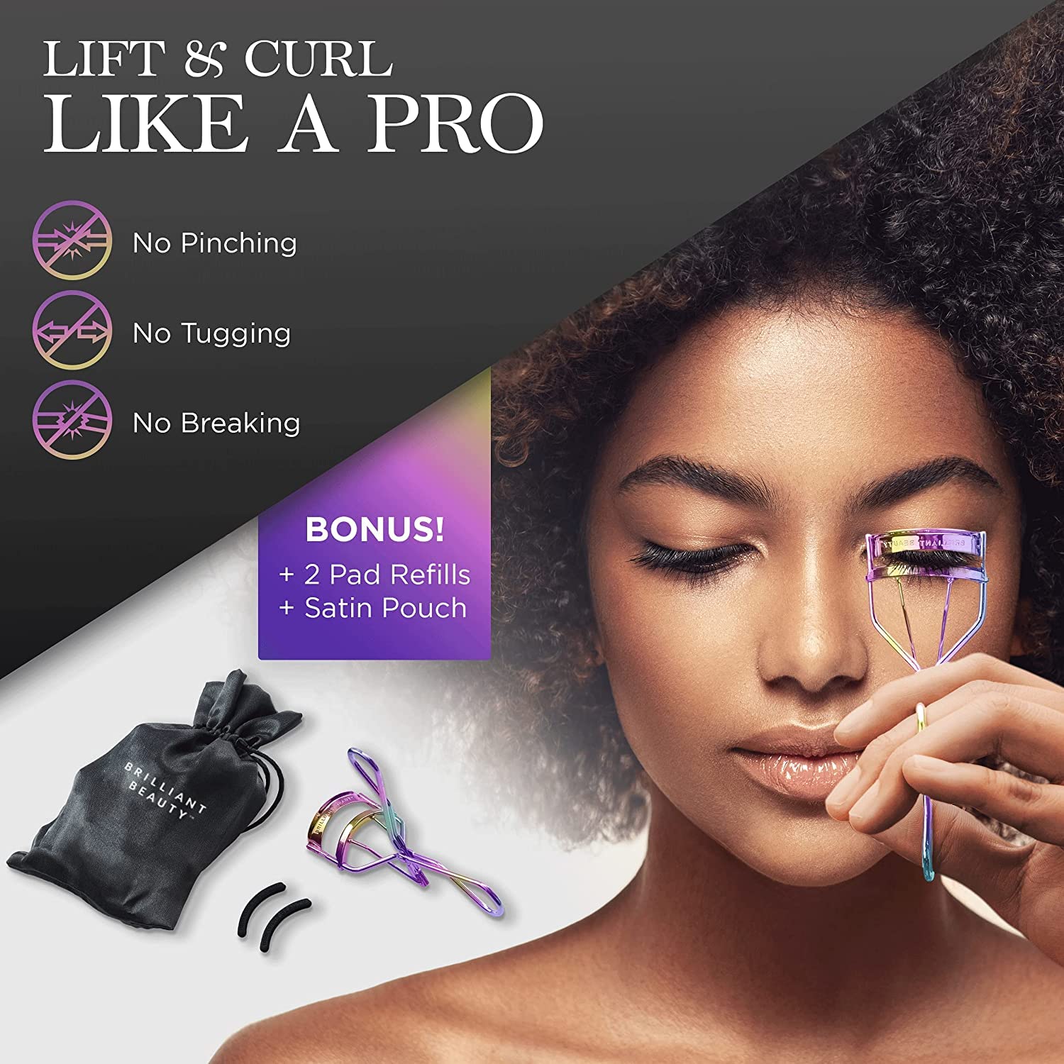 Brilliant Beauty refill pads — gentle cushion for lashes and extended curler life.