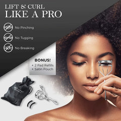 Brilliant Beauty satin bag accompanies the curler for protection on the go