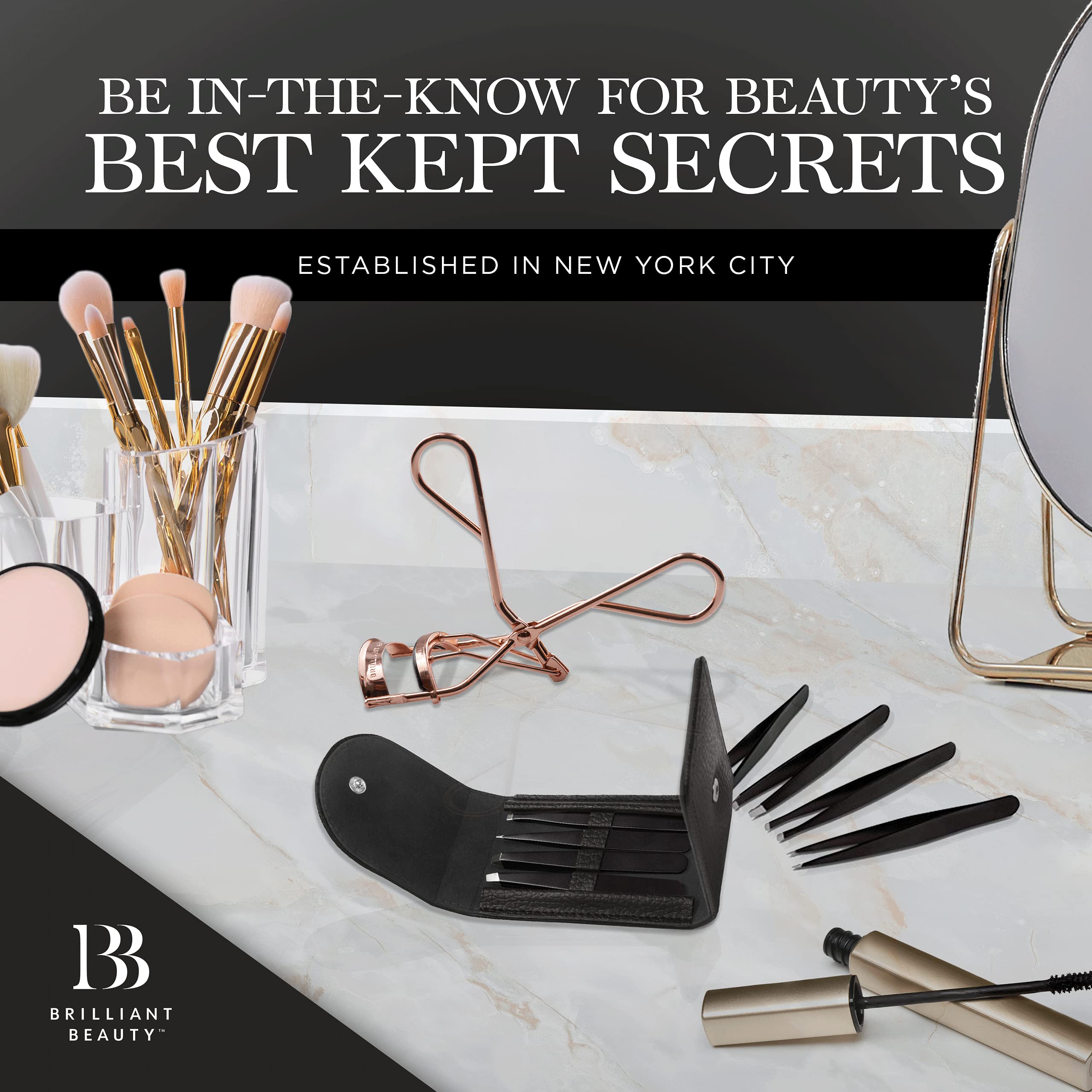 Brilliant Beauty soft pads and rose-gold frame deliver gentle lift.
