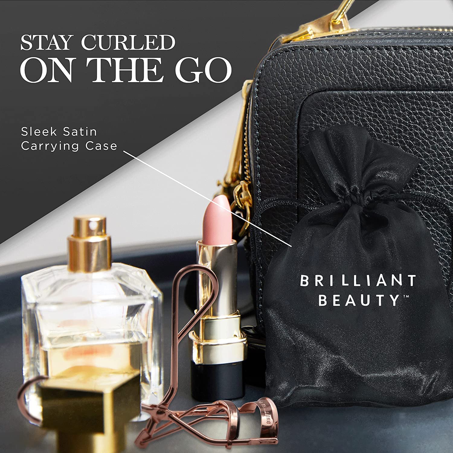 Brilliant Beauty travel-case setup suitable for quick touchups on the move.