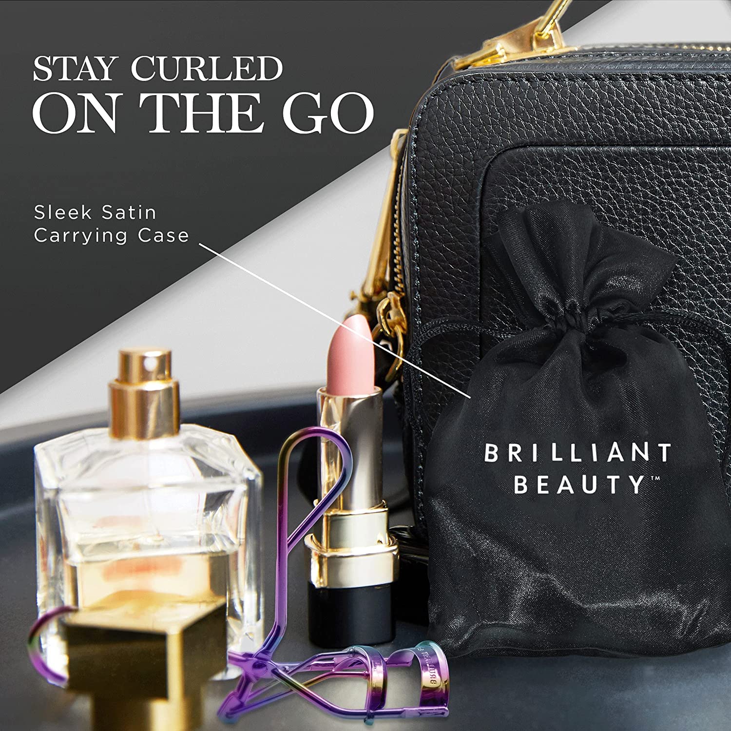 Brilliant Beauty travel-friendly-curler — lightweight design for on-the-go touchups.