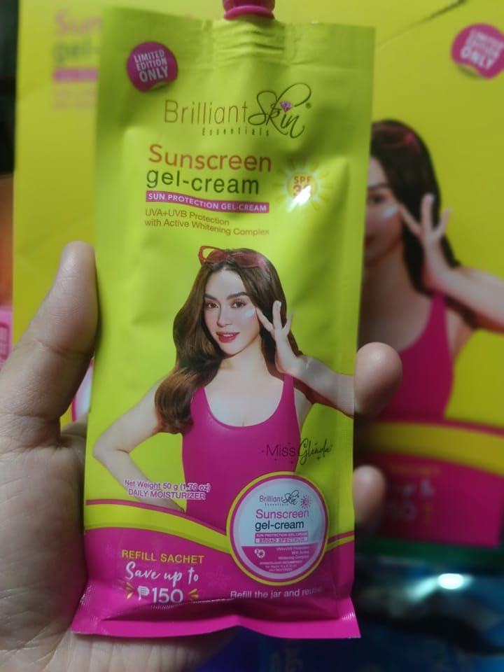 Brilliant Skin Essentials sunscreen gel-cream texture applied for a smooth, non-sticky finish.
