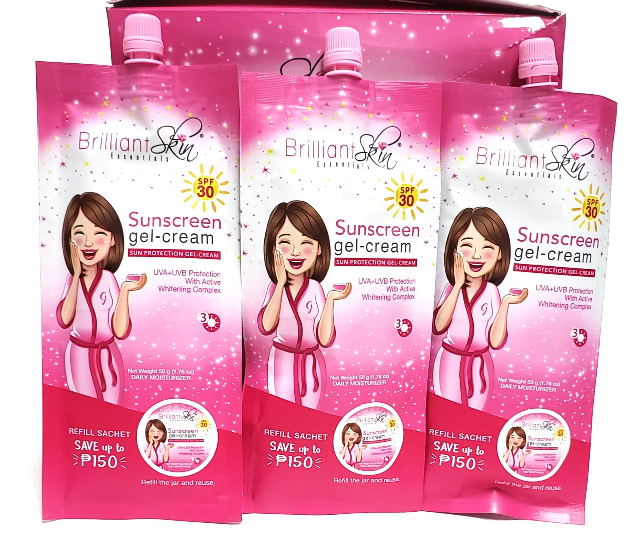 Brilliant Skin Essentials sunscreen gel-cream pack of 3 protects daily and travels easily.