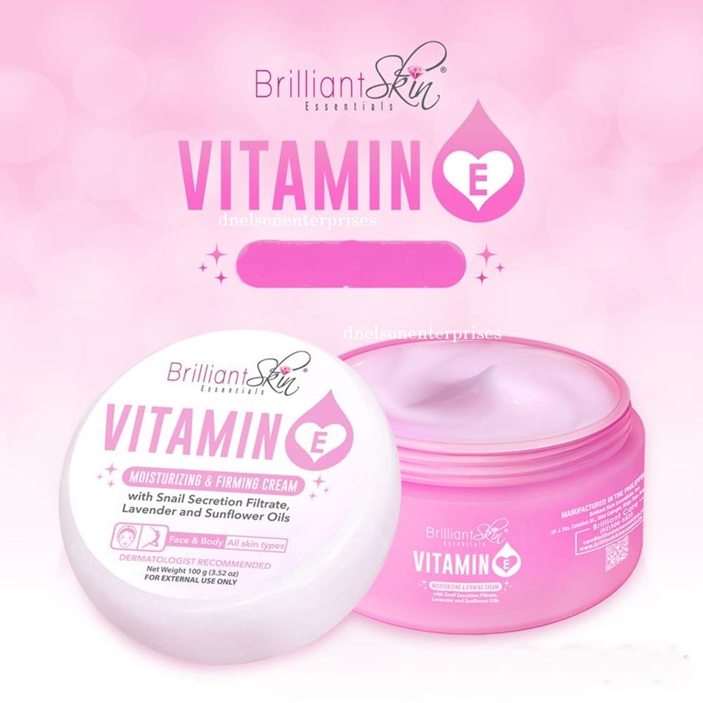 BRILLIANT SKIN ESSENTIALS Vitamin E Cream dispenser illustrating easy application.
