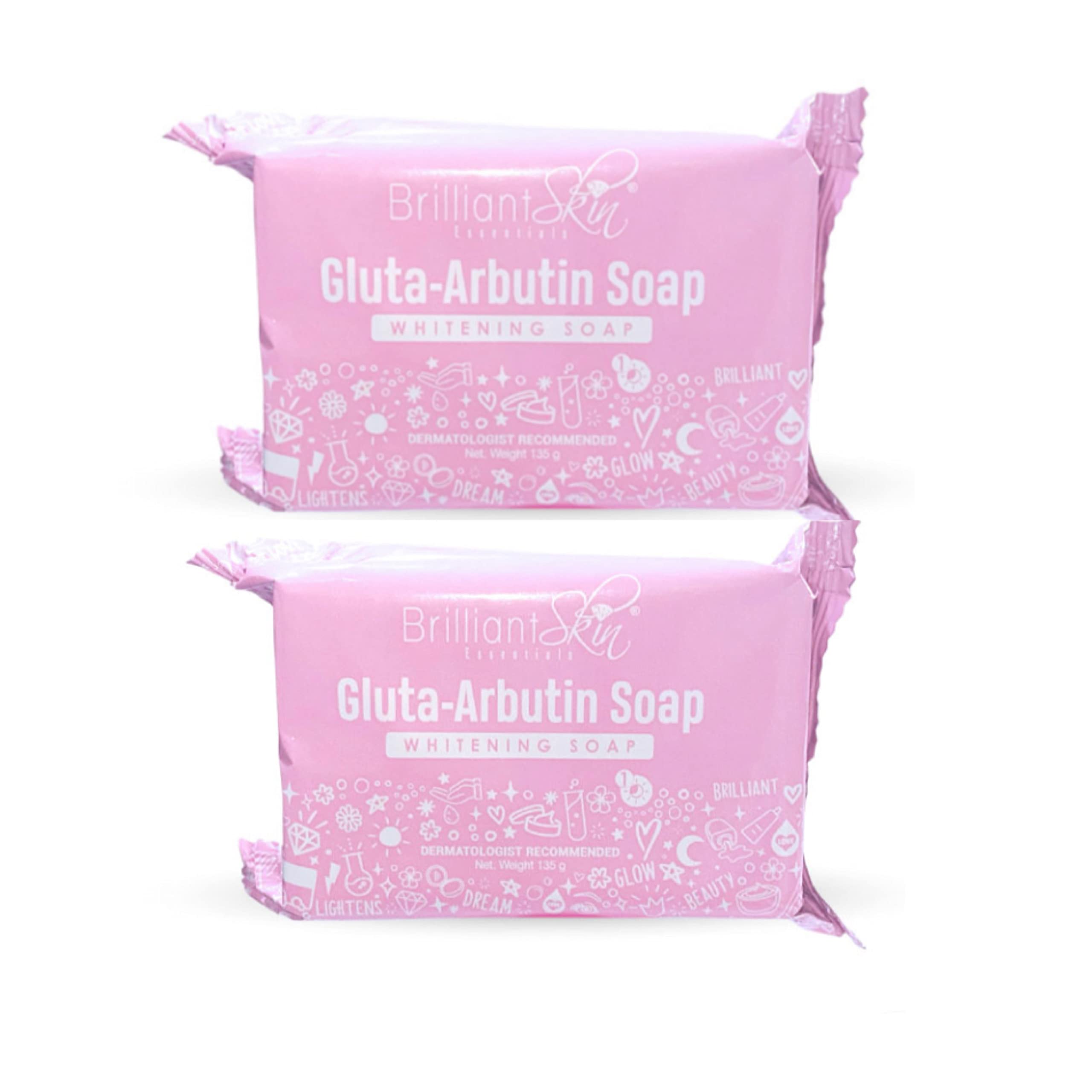 Brilliant Skin Gluta Arbutin Soap Bar 135g pack 2 packaging shot for daily cleansing
