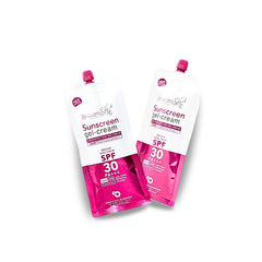 Brilliant Sunscreen Gel-Cream SPF 30 in a spill-proof pouch for easy outdoor reapplication.