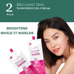 Close-up of Brilliant Sunscreen Gel-Cream texture absorbing quickly with no white residue.