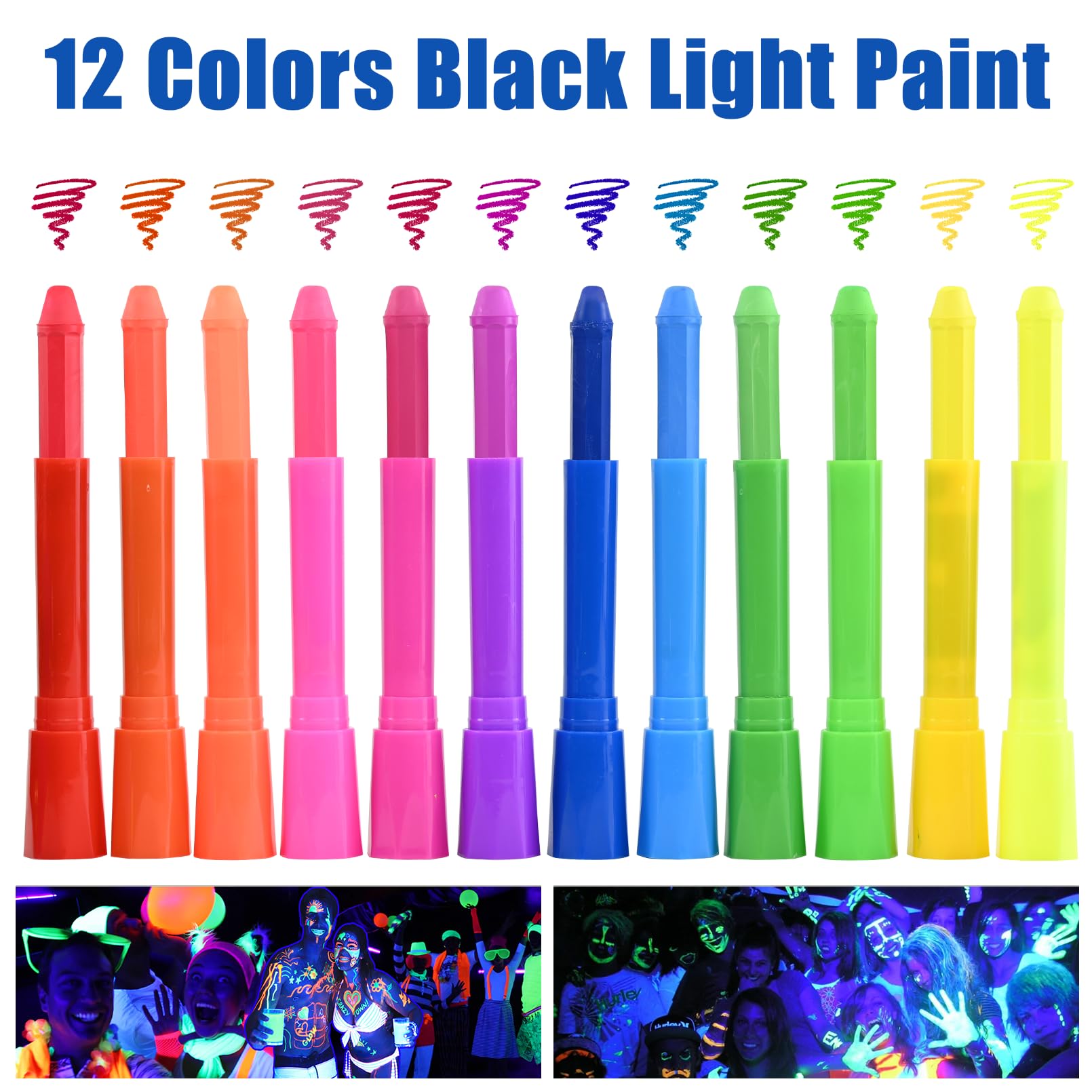 BRIMFULITE Glow UV Paint ideal for Halloween and rave looks.