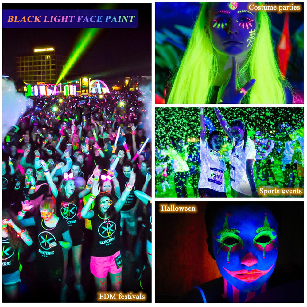 BRIMFULITE Glow UV Paint wide multi-color range for creative looks.