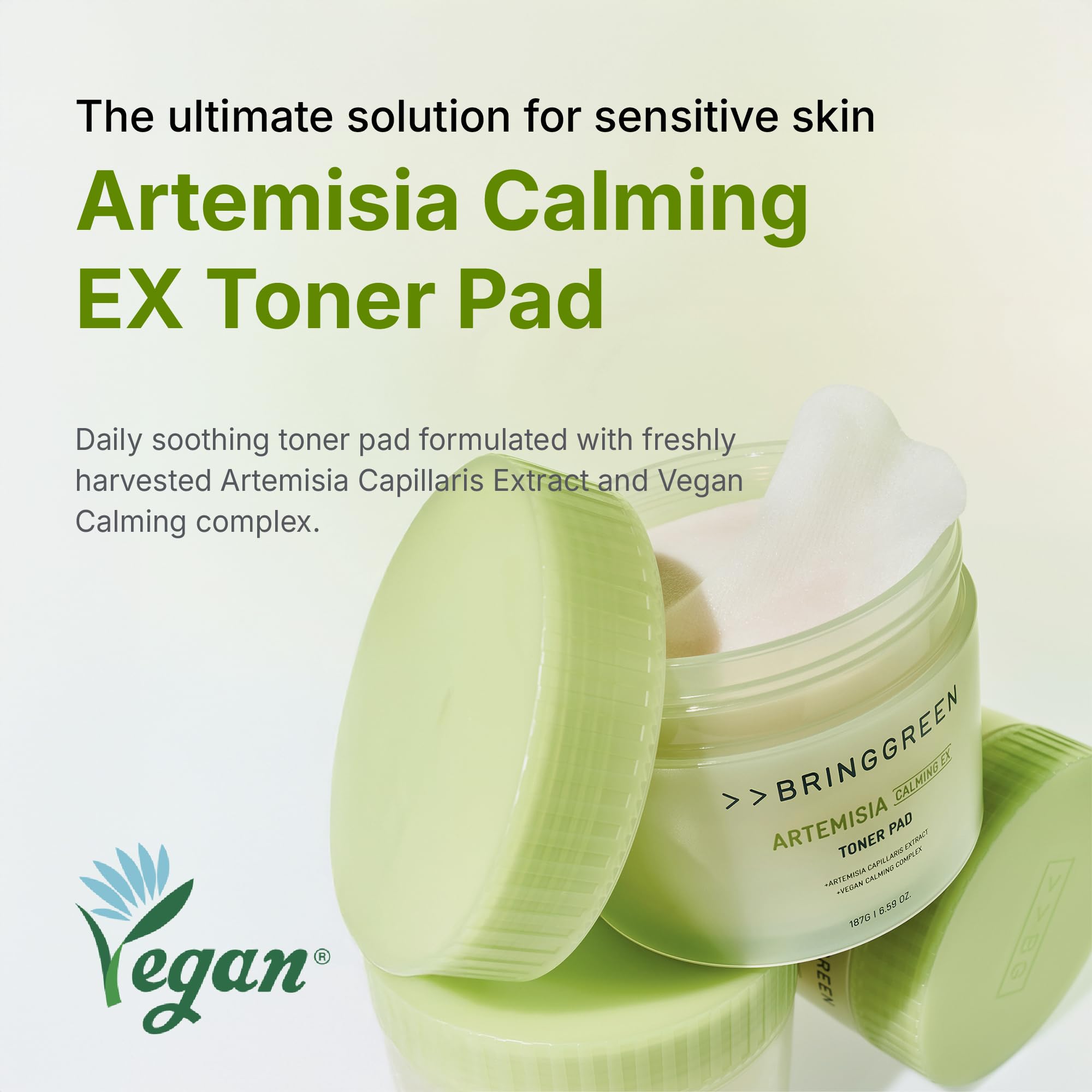 BRING GREEN Artemisia Calming EX Toner Pad elastic fabric close-up enhances fit.