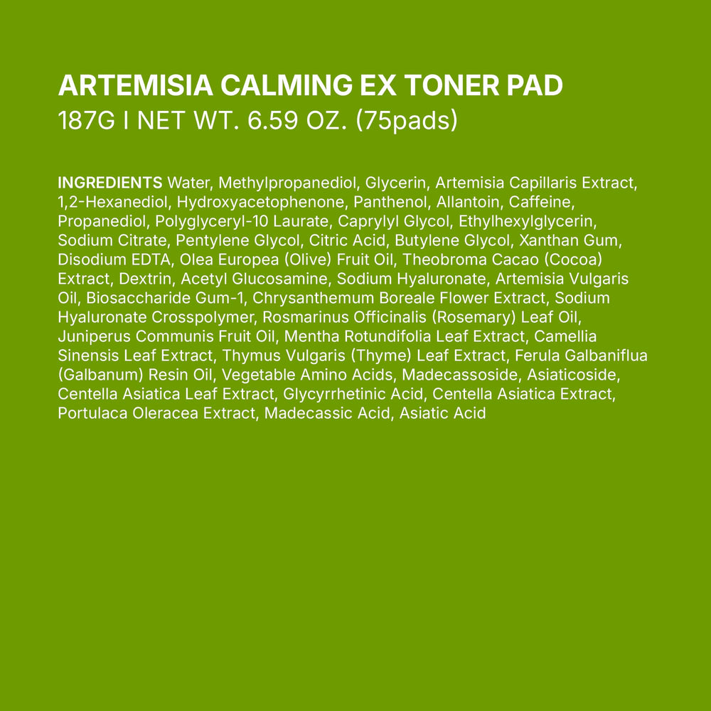 BRING GREEN Artemisia Calming EX Toner Pad used as hydration patch for targeted moisture.