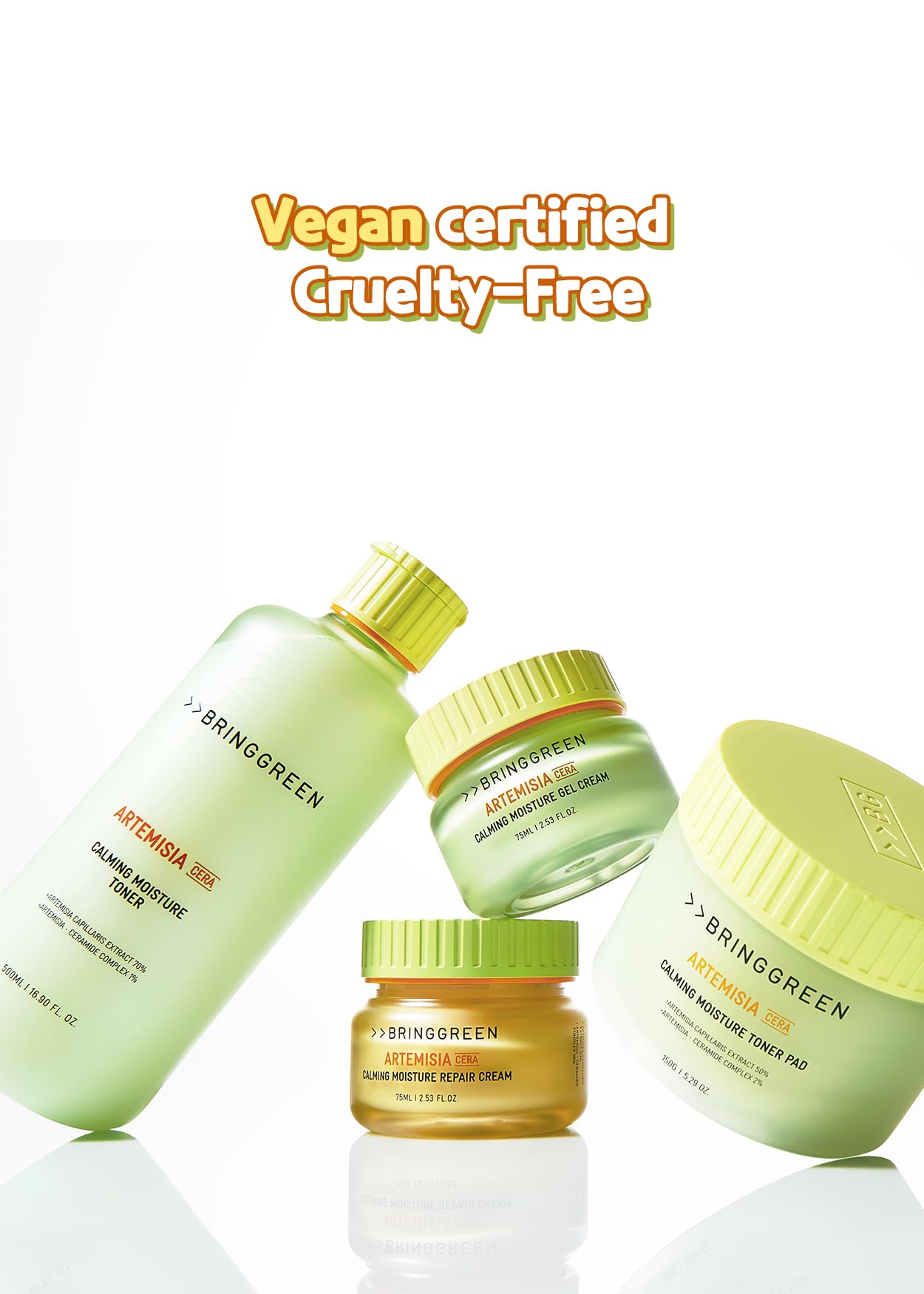 BRING GREEN Artemisia Toner calming routine scene implies a soothing daily step.