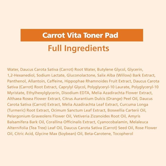 BRING GREEN Carrot Toner Pad vegan certification label signals cruelty-free care.