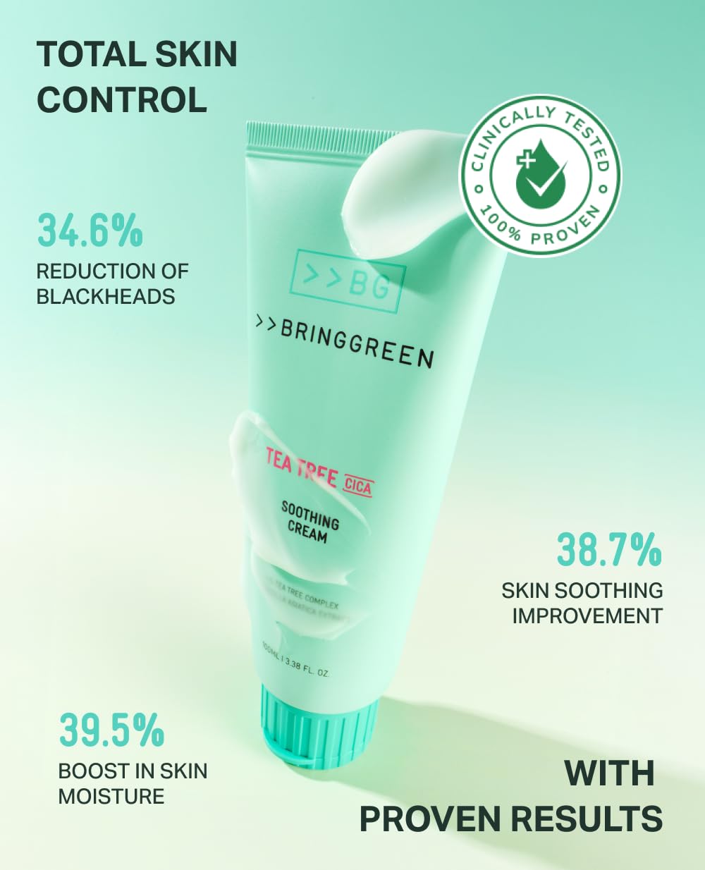 BRING GREEN Cica ingredient closeup hints gentle, soothing care for sensitive skin.