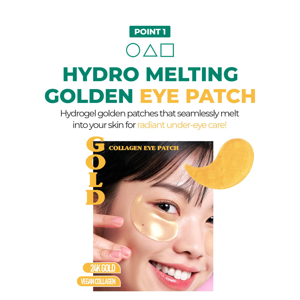 BRING GREEN Netflix Squid Game Edition gold collagen eye patch hydrogel closeup highlights soothing essence delivery