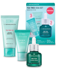 BRING GREEN Tea Tree Cica Set packaging, ideal gift-ready presentation for sensitive skin.