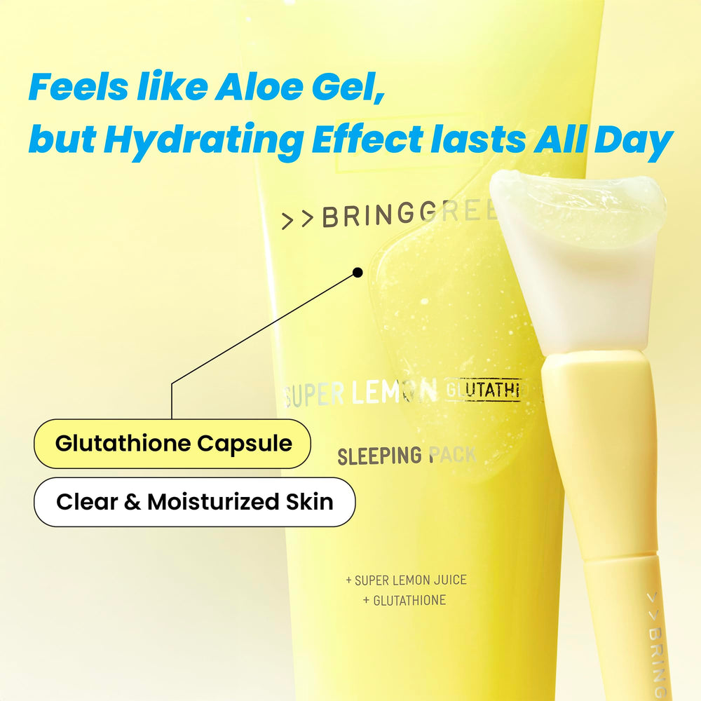 BRING GREEN Super Lemon Sleeping Pack skin glow after overnight use.