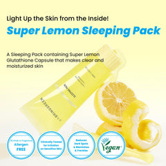 BRING GREEN Super Lemon Sleeping Pack texture swirl demonstrates lightweight, non-sticky hydration.