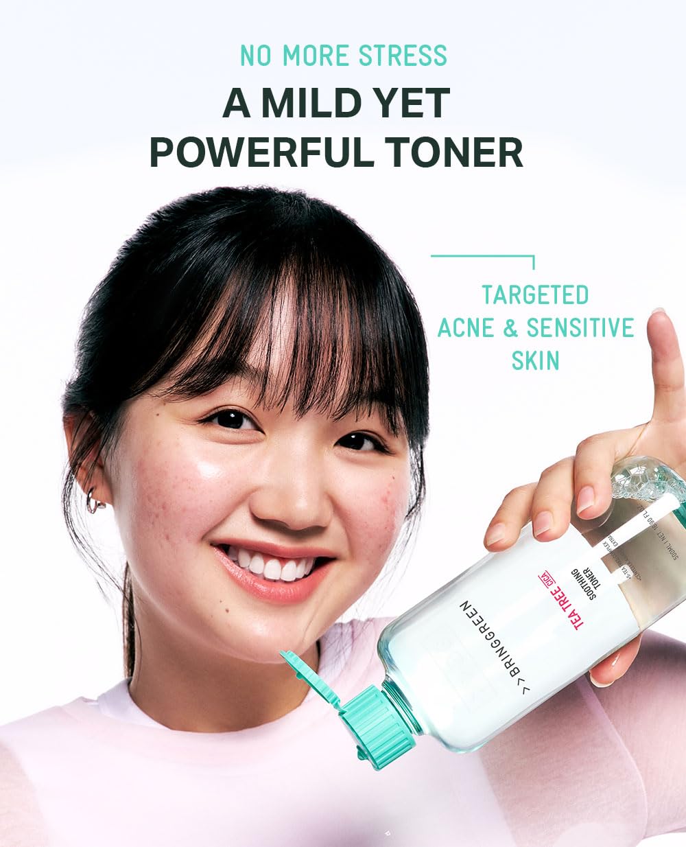 BRING GREEN Tea Tree CICA Toner label closeup highlighting vegan and cruelty-free branding