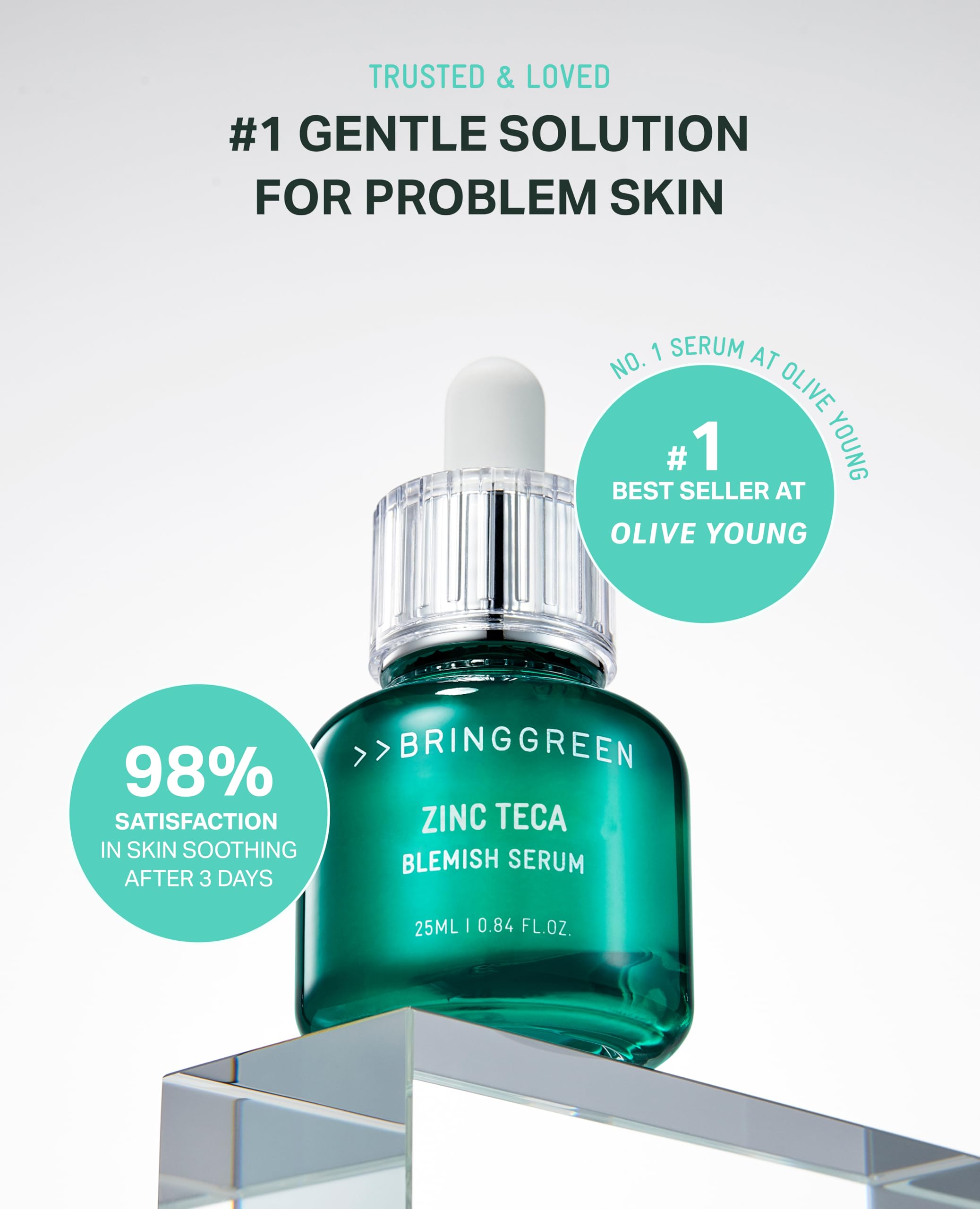 BRING GREEN Zinc Teca serum texture on hand demonstrates concentrated care