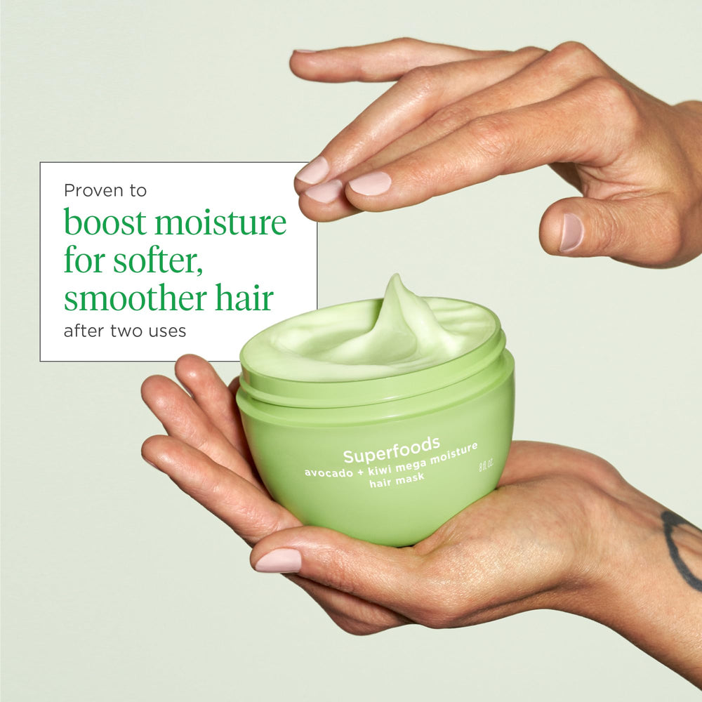 After-use image displays smoother, more manageable hair with Briogeo mask