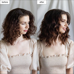 Application shot shows hair being treated with Briogeo Avocado Kiwi Mask