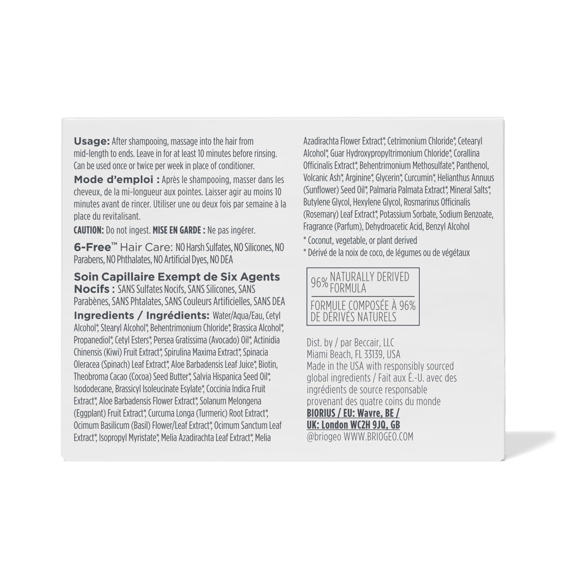 Silicone-free claim appears beside Briogeo Avocado Kiwi Mask packaging