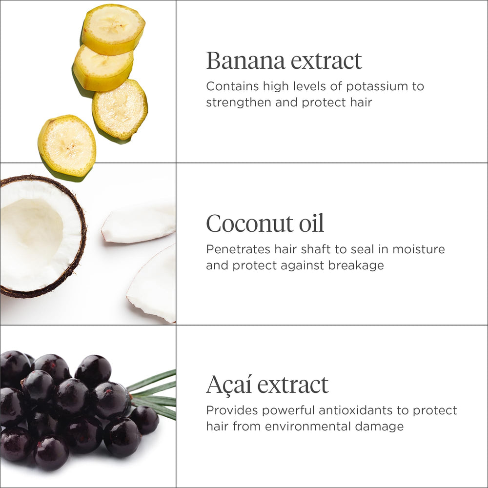 Briogeo banana extract detail highlighting strengthening for dry hair