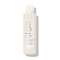 Briogeo Be Gentle Be Kind conditioner bottle pour demonstrating fragrance free soothing hydration