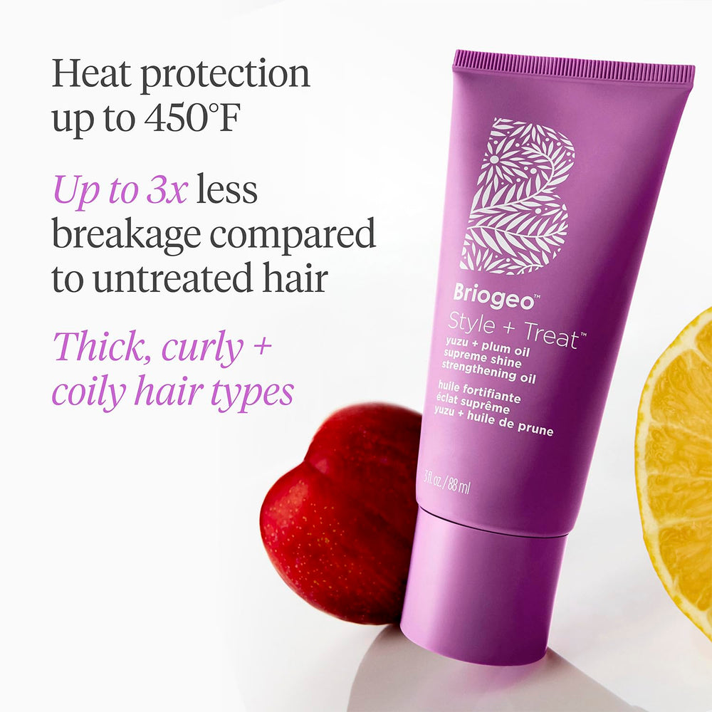 Curly hair model with radiant shine from Briogeo oil