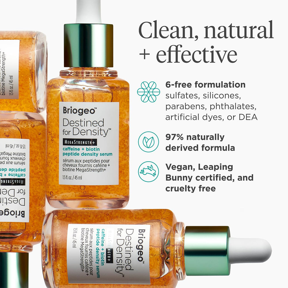Briogeo Destined For Density bottle on skin suggests daily use