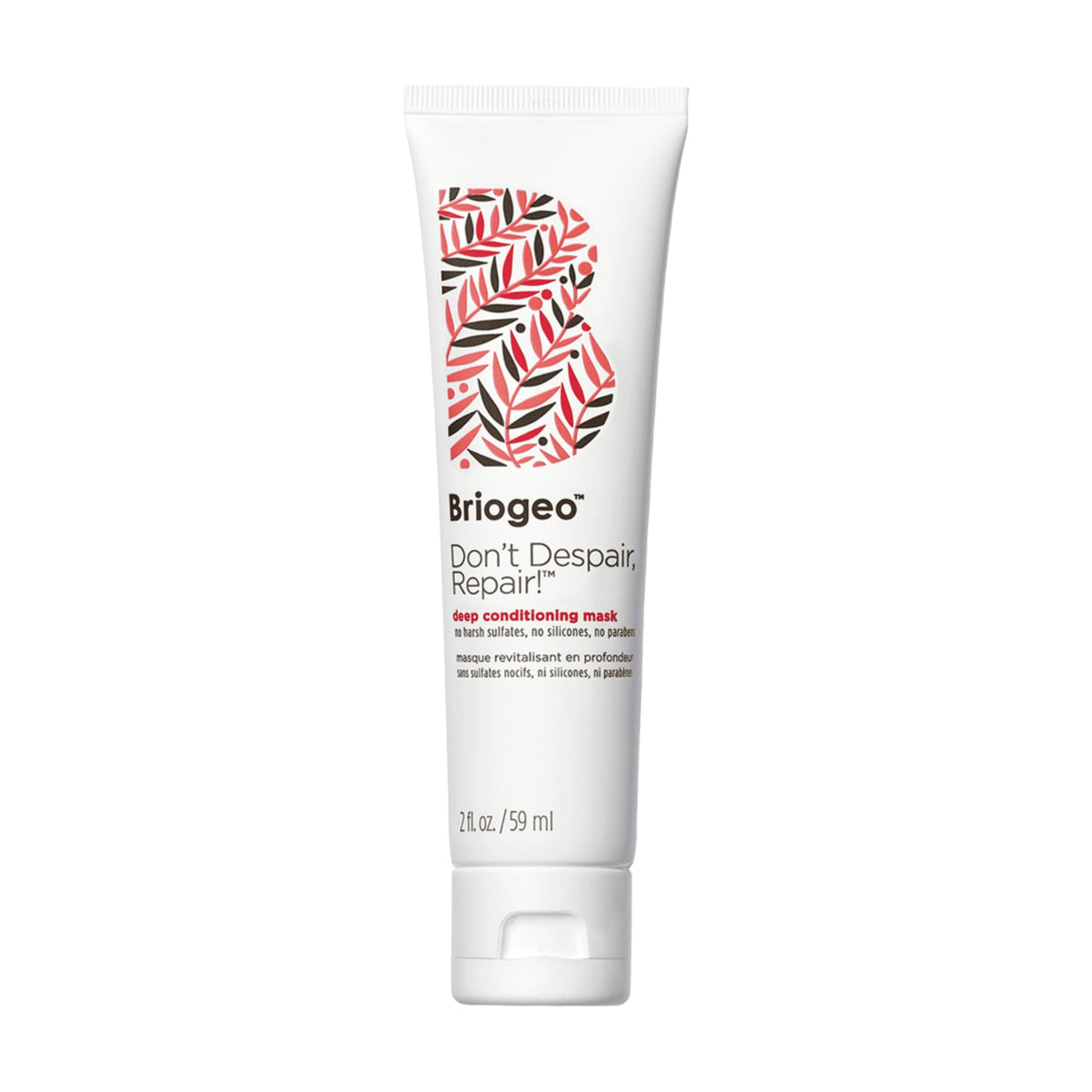 Briogeo Don't Despair, Repair! jar closeup showing rich conditioner for dry hair care