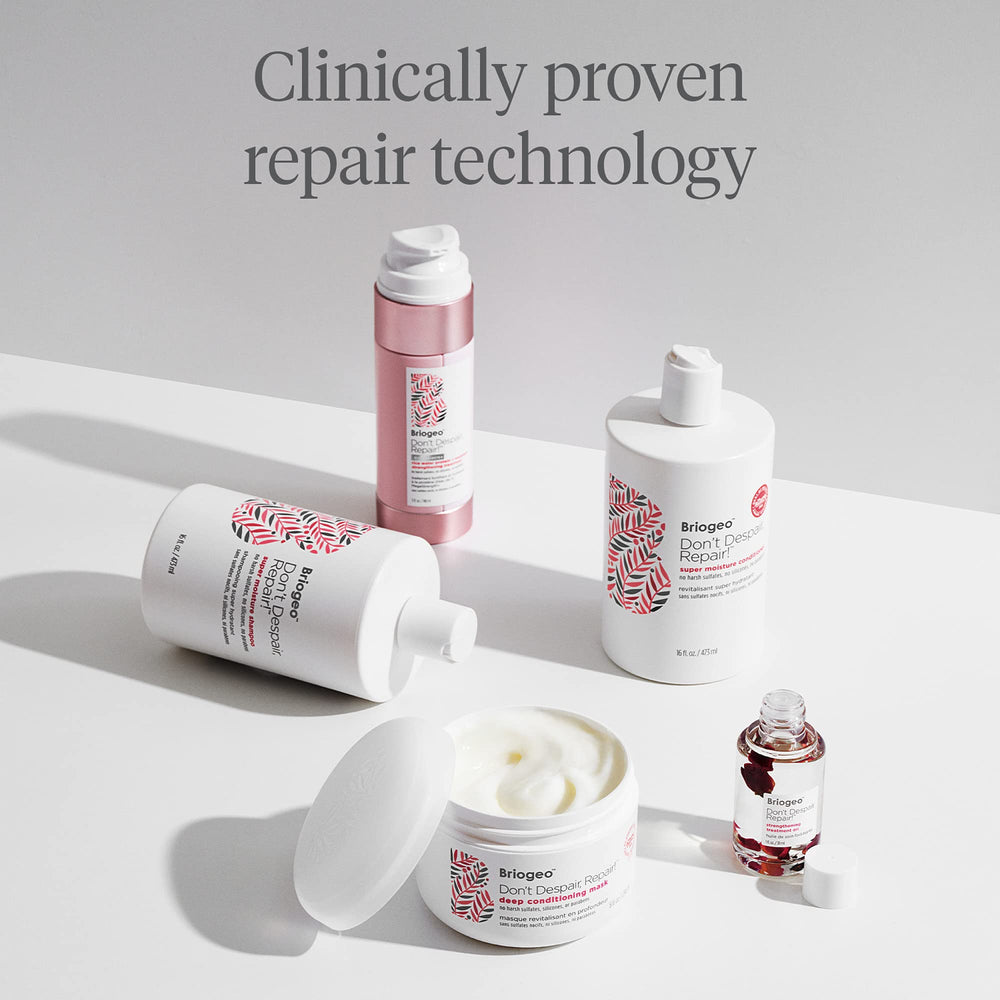 Rosehip oil in Briogeo Don't Despair, Repair! shampoo aids moisture retention.