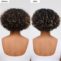 Applying Briogeo oil to wet hair for a smooth, glossy finish