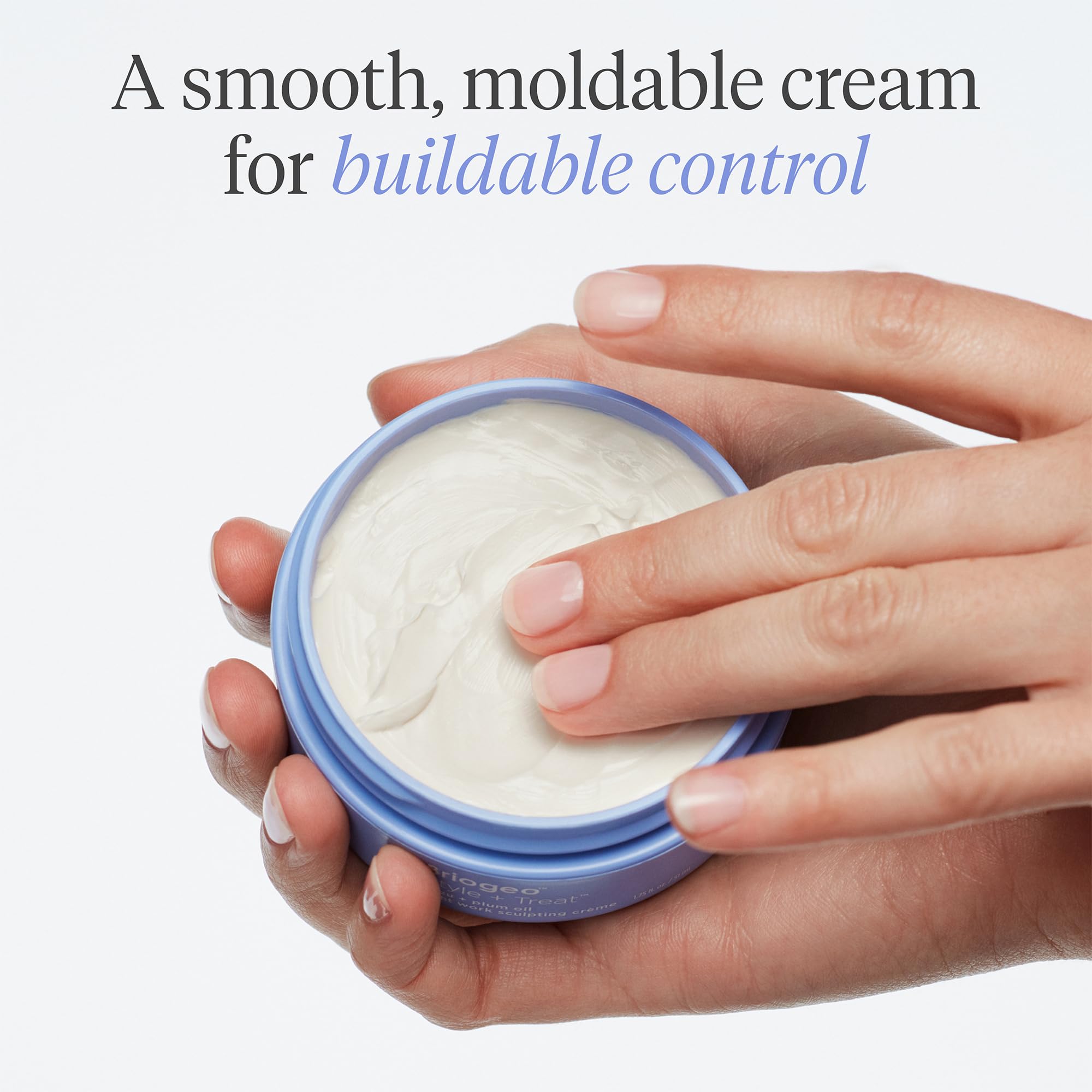 Focus on plum oil for conditioning and hair softness in Briogeo product.