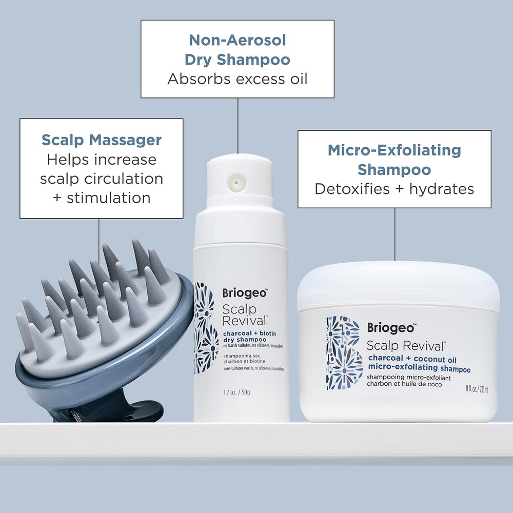 Briogeo Scalp Revival charcoal action image highlighting impurity removal