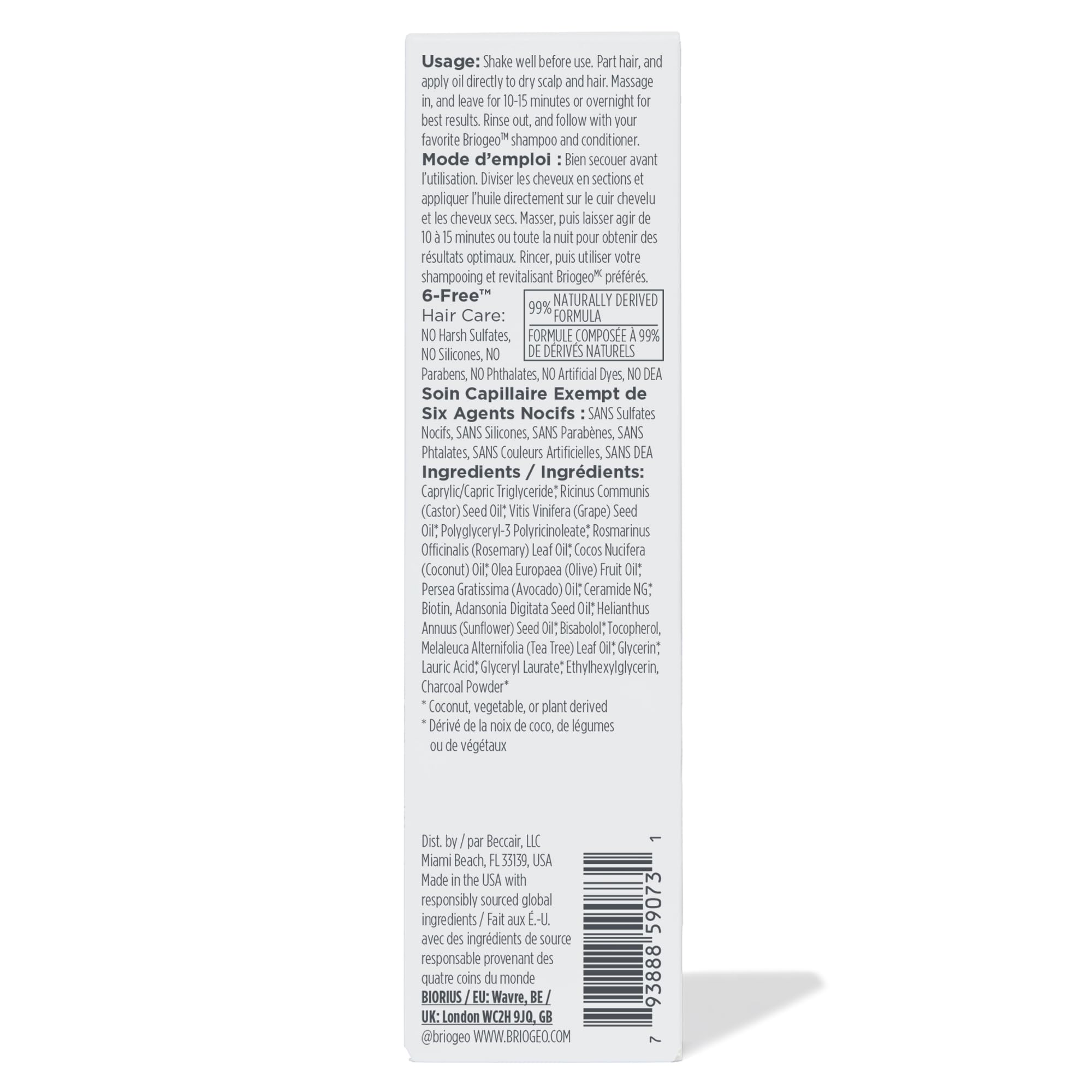 Bisabolol component shown as calming part of the Briogeo blend.